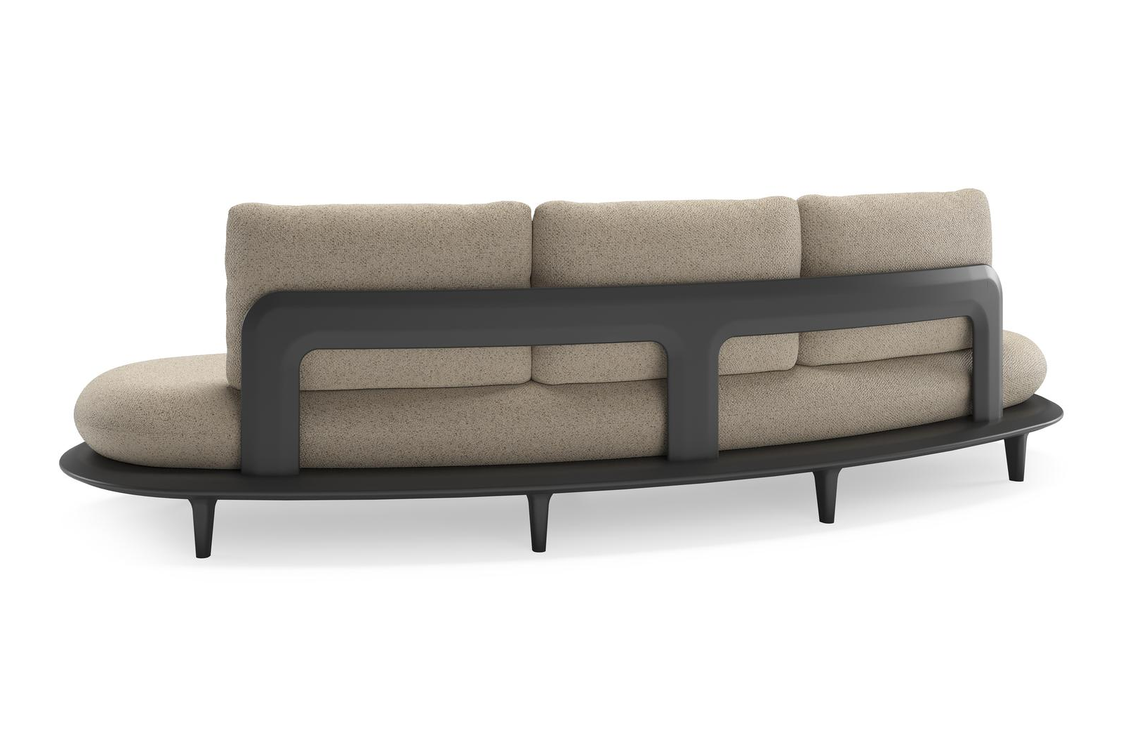 Bomero loungebank in zwart aluminium met bora forest all weather cosytica kussen