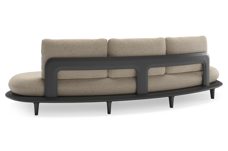 Canape de jardin Bomero en aluminium noir et coussins en all weather cosytica bora forest