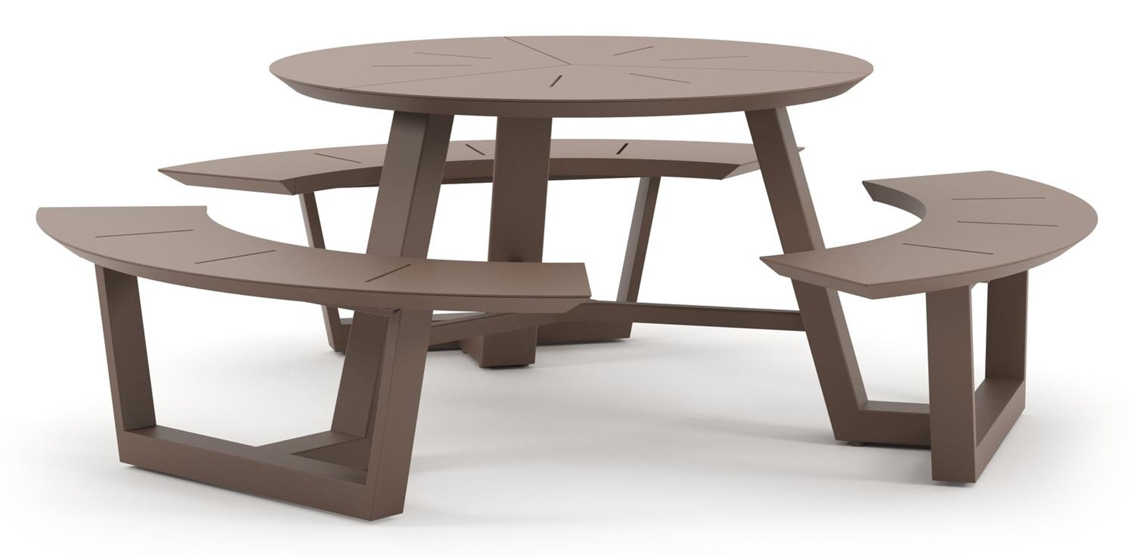 Rondino picknicktafel in taupe aluminium - Dia. 207 x H 71.5 cm