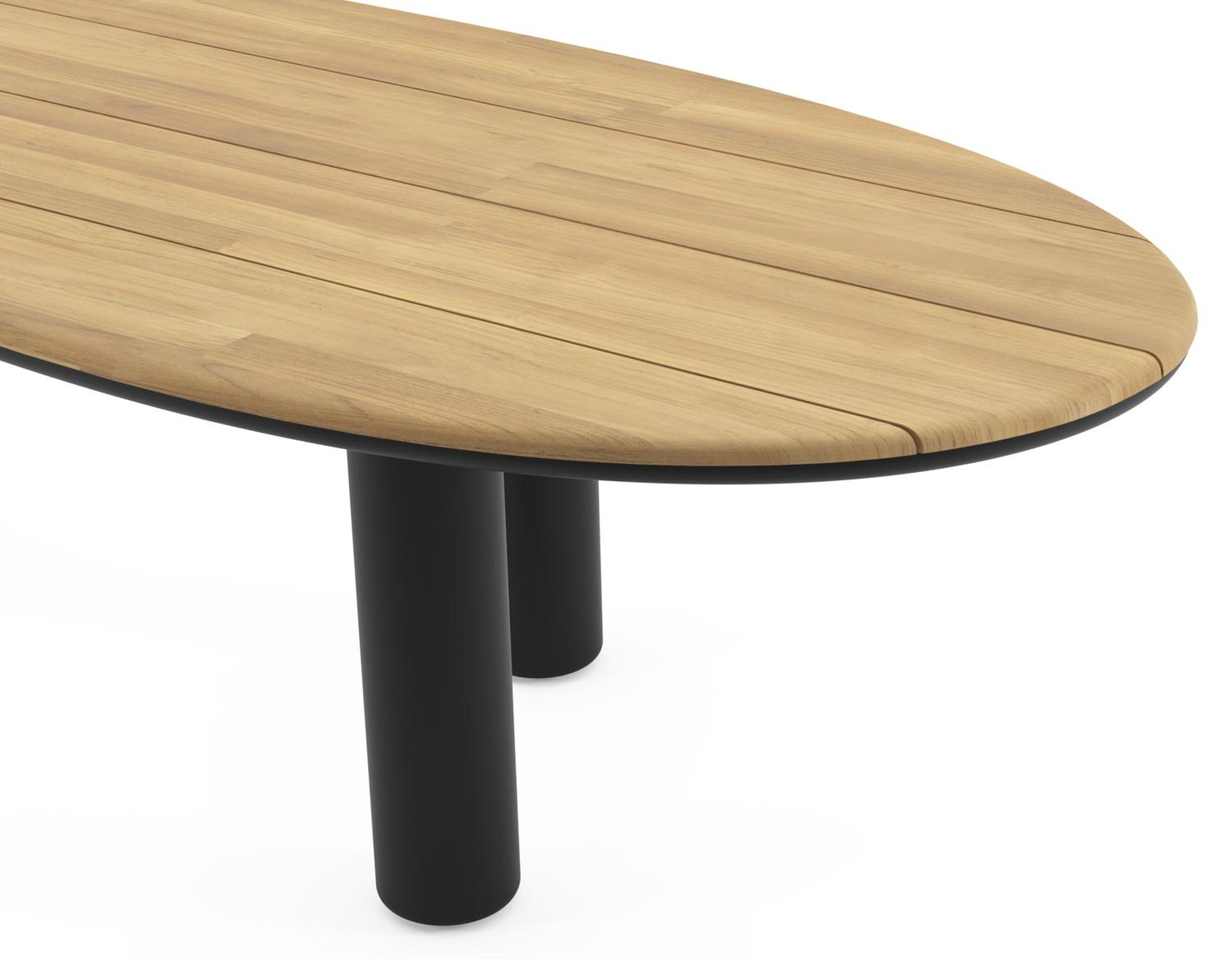 Amico tuintafel organisch in zwart aluminium en teak - L 320 x B 120 x H 74 cm