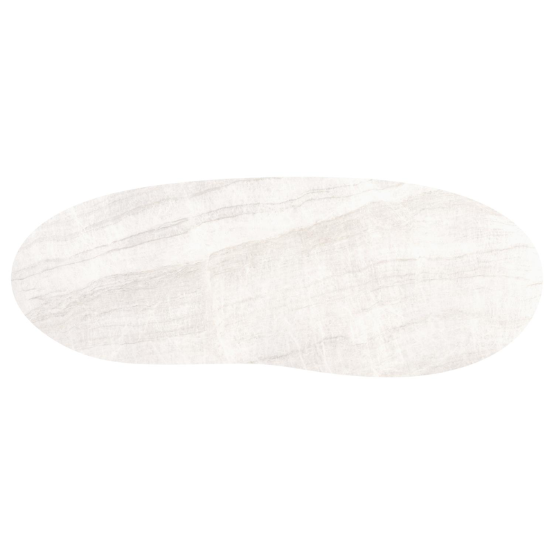 Amico tuintafel organisch in beige aluminium en volkeramiek Taj Mahal - L 320 x B 120 x H 73.5 cm