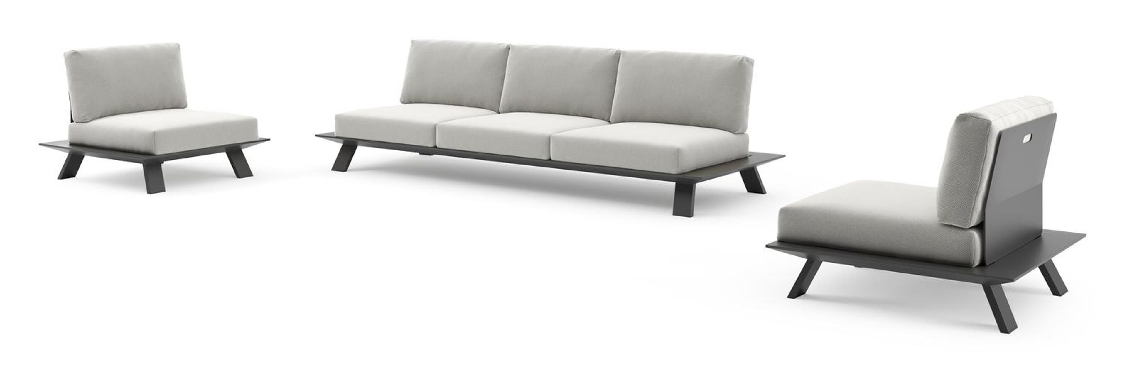 Cesano loungeset in zwart aluminium met lopi ash all weather Sunbrella® luxe kussen