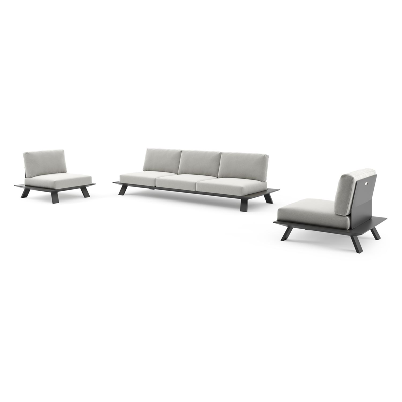 Cesano loungeset in zwart aluminium met lopi ash all weather Sunbrella® luxe kussen