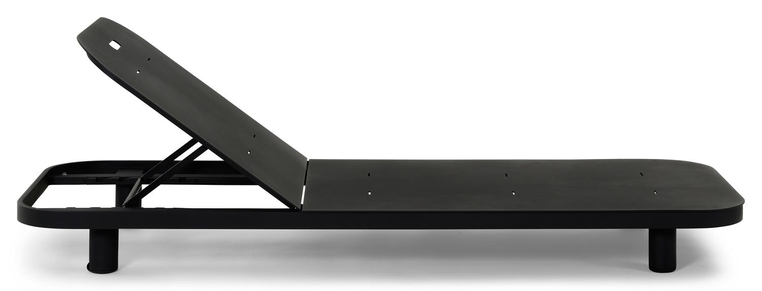 Chaise longue réglable Donato en aluminium noir et coussin en all weather Sunbrella® luxe chartres pewter