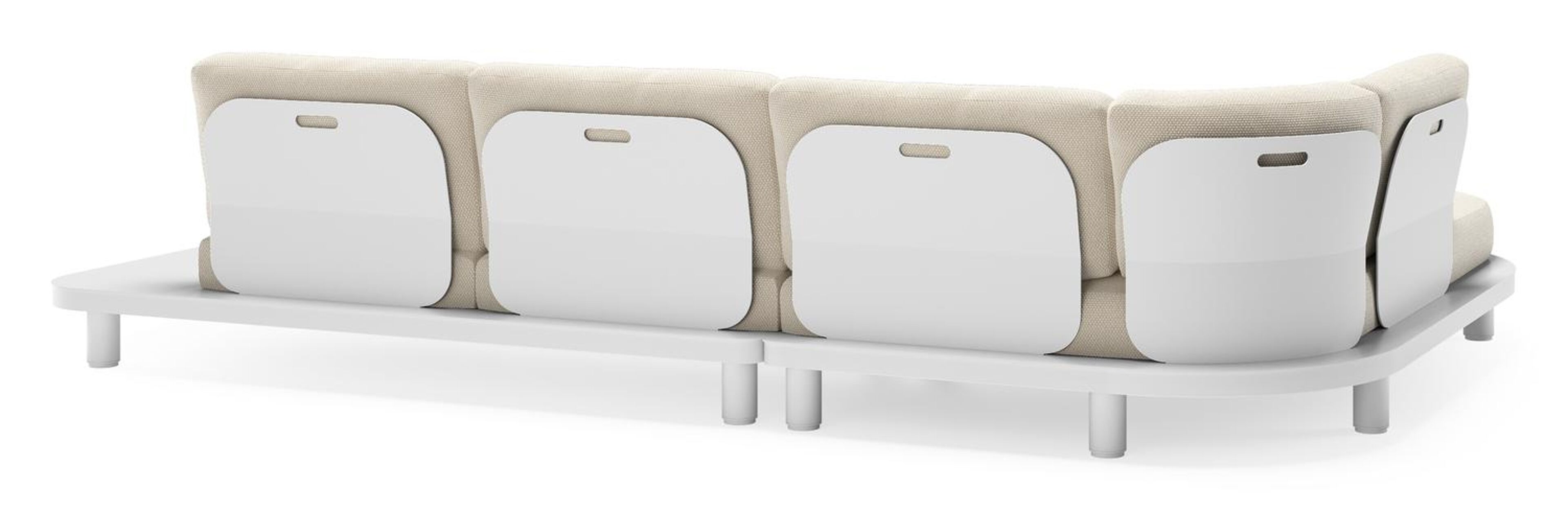 Donato loungehoek in wit aluminium met all weather cosytica Althea Off White kussen
