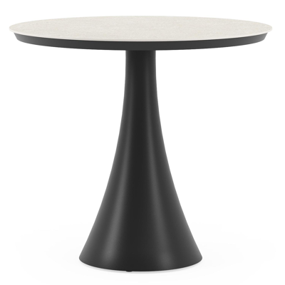 Fano tuintafel in zwart aluminium en volkeramiek shilin - Dia. 85 x H 75 cm