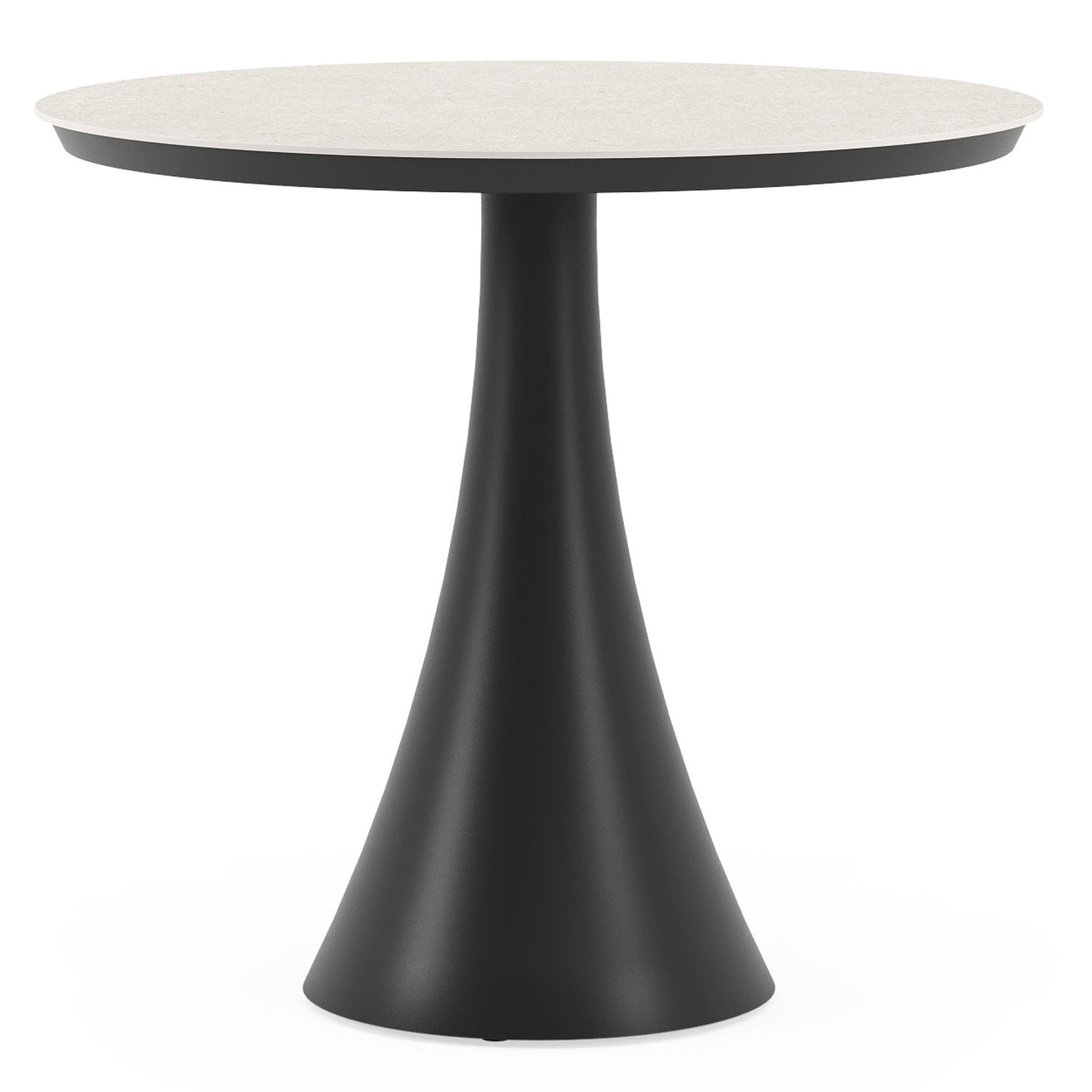 Fano tuintafel in zwart aluminium en volkeramiek shilin - Dia. 85 x H 75 cm