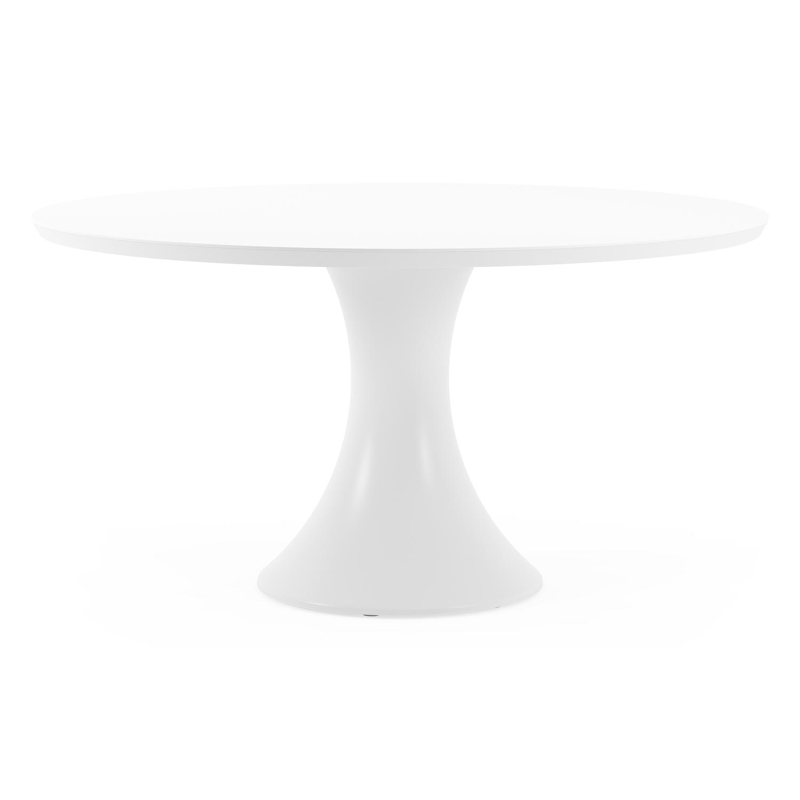 Fano tuintafel in wit aluminium en volkeramiek arctic white - Dia. 148 x H 75 cm