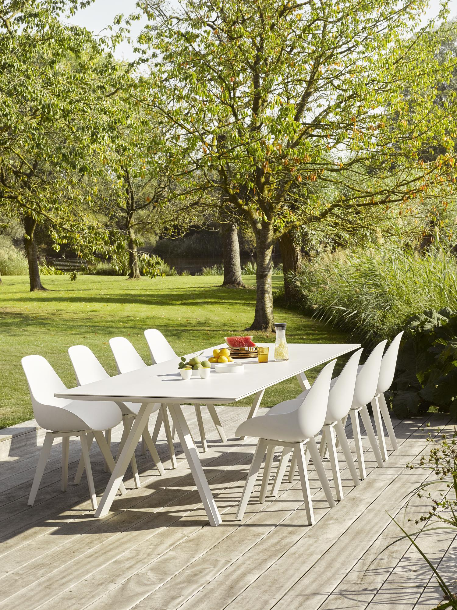 Mesa tuinstoel in wit aluminium en wit kunststof