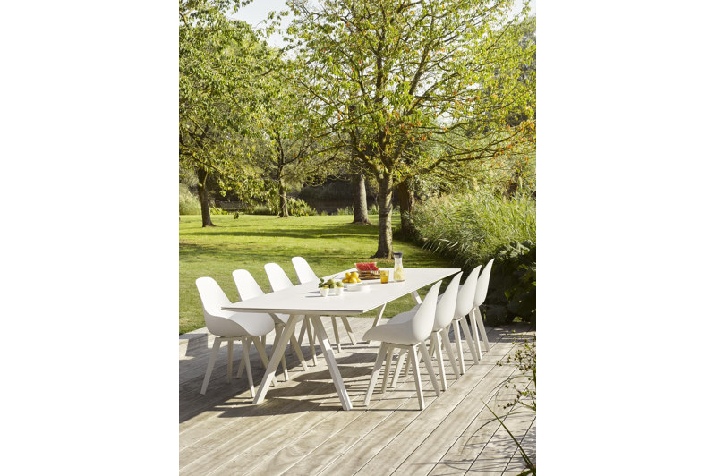 Mesa tuinstoel in wit aluminium en wit kunststof