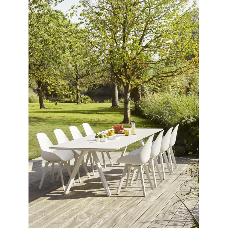 Mesa tuinstoel in wit aluminium en wit kunststof