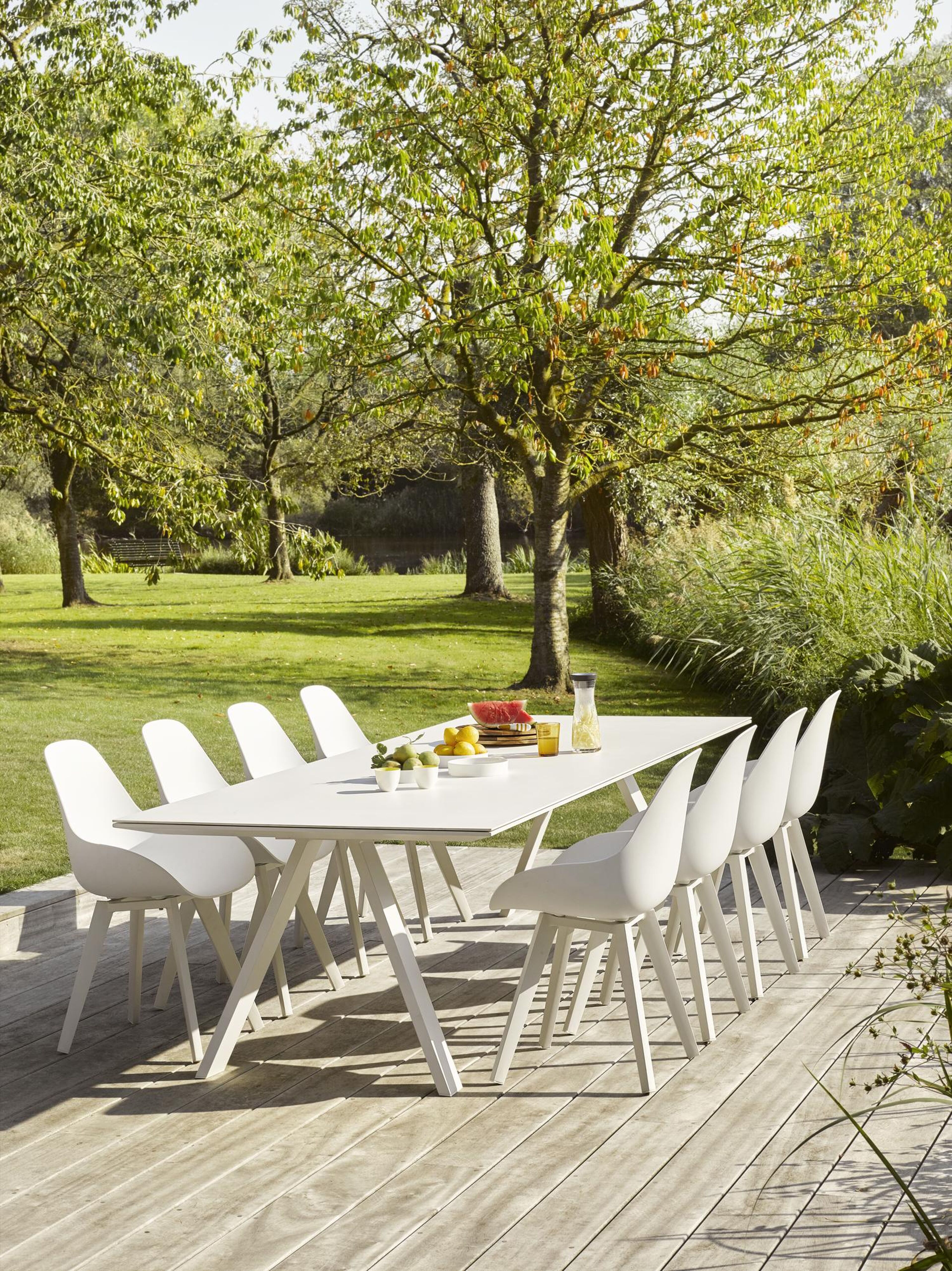 Mesa tuinstoel in wit aluminium en wit kunststof