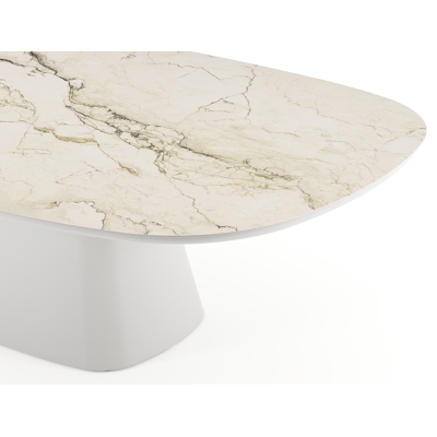 Amico tuintafel bombo xl in wit aluminium en volkeramiek Colorado Dunes - L 270 x B 148 x H 73.5 cm