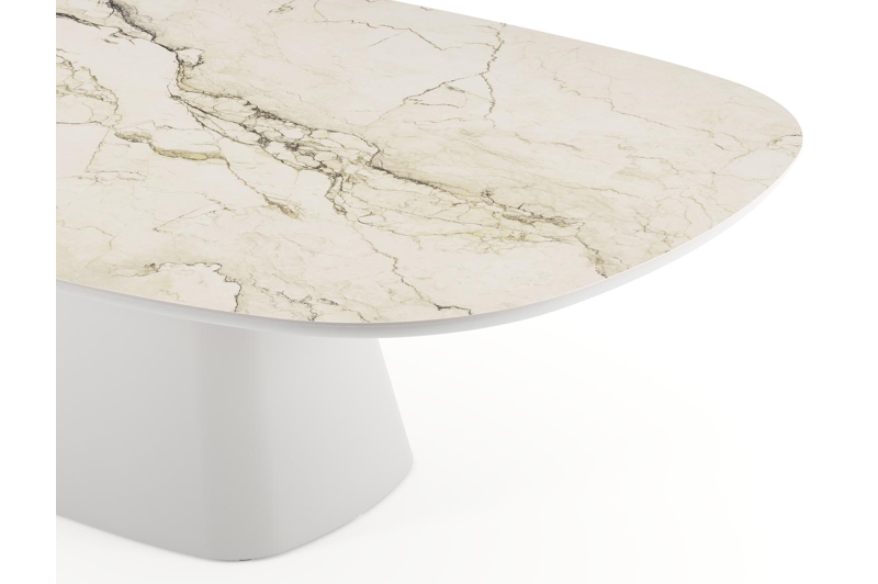 Amico tuintafel bombo xl in wit aluminium en volkeramiek Colorado Dunes - L 270 x B 148 x H 73.5 cm