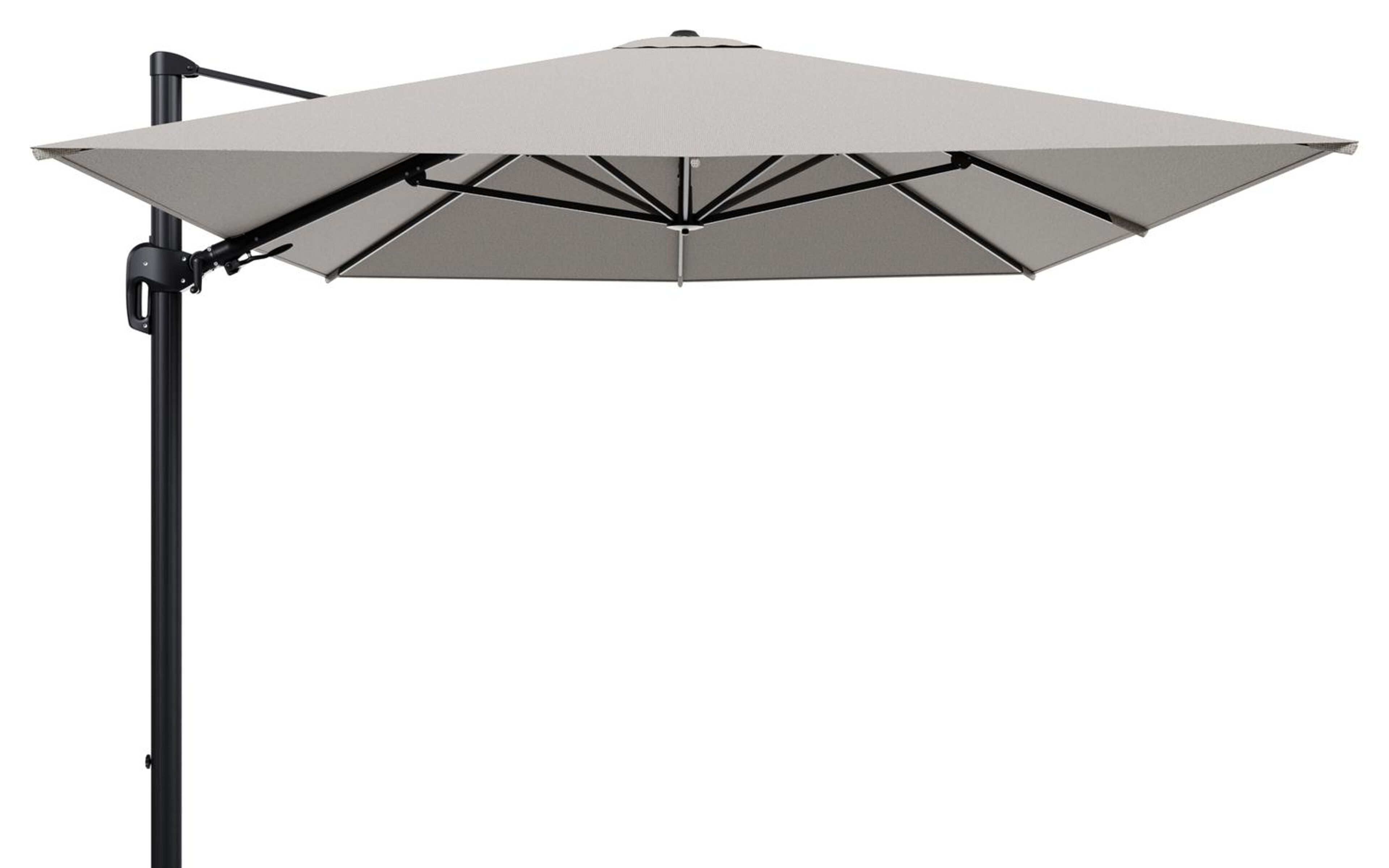 Rufina zweefparasol tiltfunctie in zwart aluminium en parasoldoek in All Weather Solica Firenze Sand  - L1 400 x L2 300 cm (zonder voet) (zonder voet)