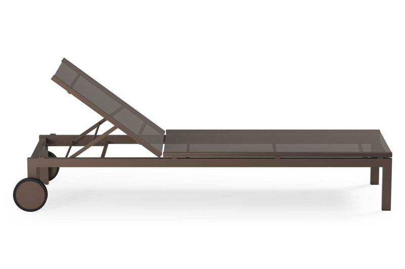 Set van 2 verstelbare Caravelle ligbedden in taupe aluminium