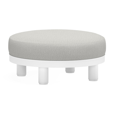 Donato poef in wit aluminium met savane nimbus all weather sunbrella® luxe kussen