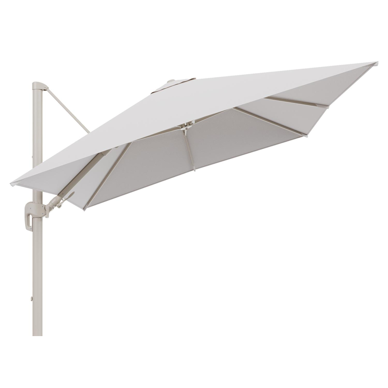 Parasol pendant Rufina avec fonction tilt en aluminium beige et toile de parasol en All Weather Solica Ego Eggshell  - Lg.1 300 x Lg.2 300 cm (sans pied de parasol