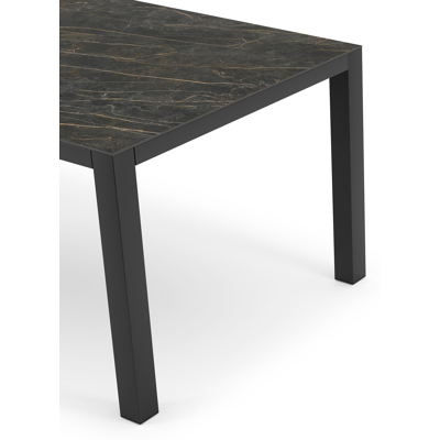 Table de jardin Como en aluminium noir et céramique pleine black obsession - Lg 160 x Larg. 100 x H 75 cm