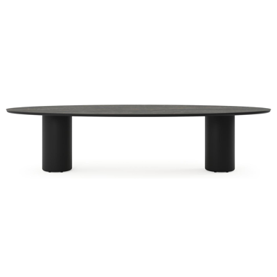 Amico tuintafel ovaal in zwart aluminium en volkeramiek Black Obsession - L 320 x B 130 x H 73.5 cm