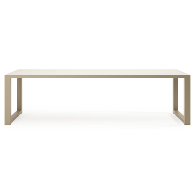 Livo tuintafel rechthoekig in beige aluminium en sintered stone Crema minerale - L 270 x B 100 x H 73.5 cm