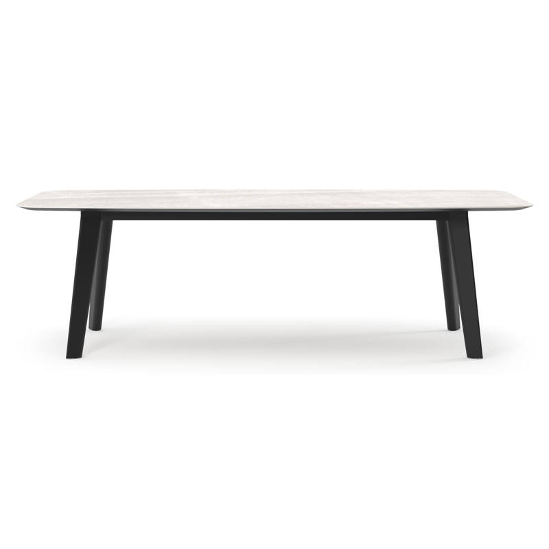 Lacrima tuintafel bootvorm in zwart aluminium en volkeramiek Taj Mahal - L 255 x B 115 x H 73 cm