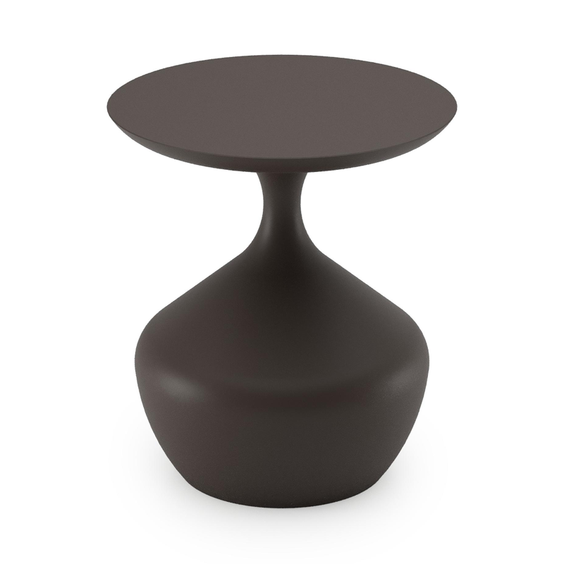 Bomero bijzettafel in donkerbruin aluminium - Dia. 48 x - Dia. 48 x H 51 cm