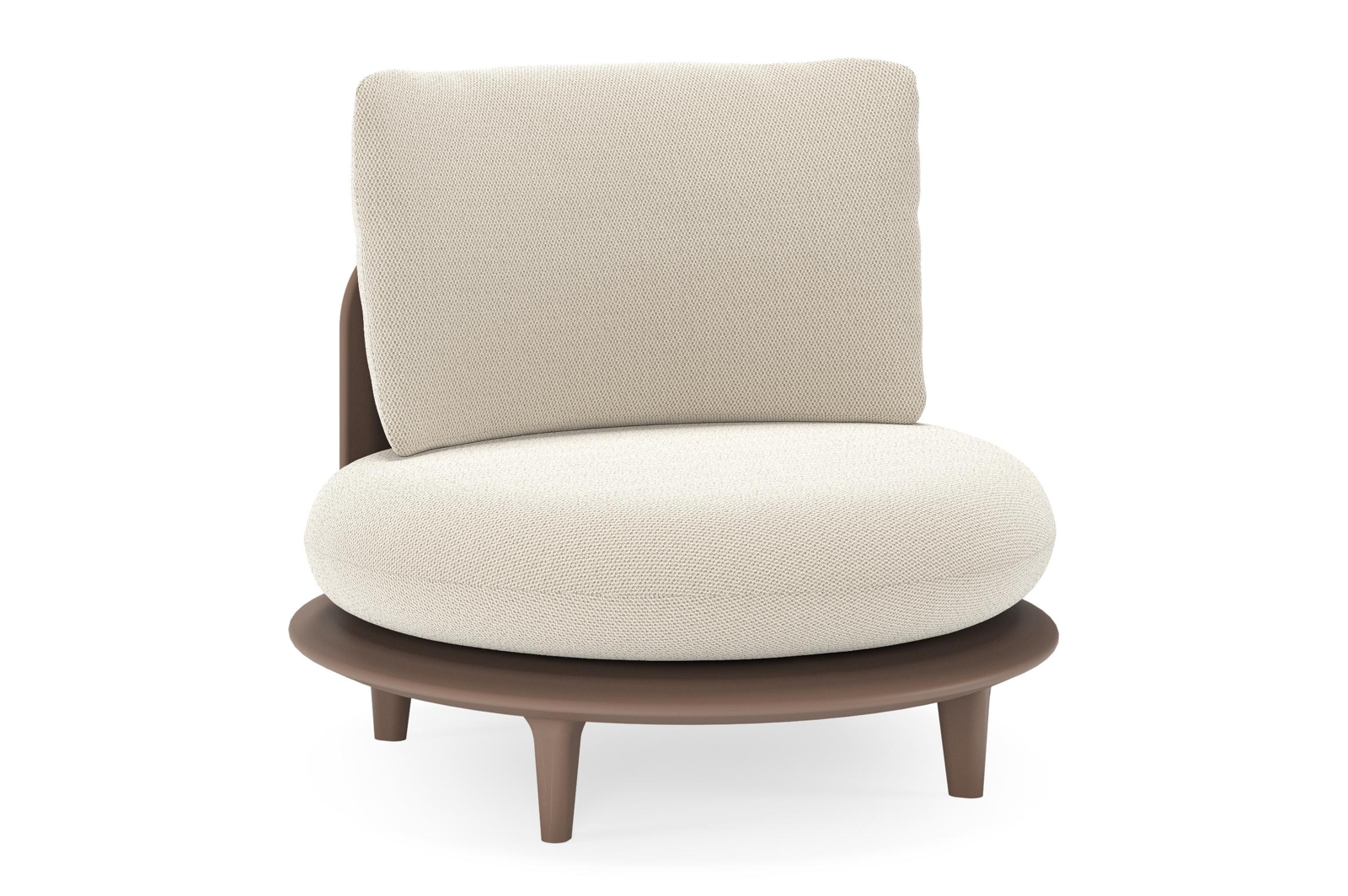 Bomero loungestoel in taupe aluminium met lopi marble all weather sunbrella® luxe kussen