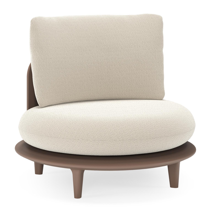 Bomero loungestoel in taupe aluminium met lopi marble all weather sunbrella® luxe kussen