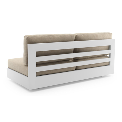 Como loungebank in wit aluminium met althea chalk all weather cosytica kussen