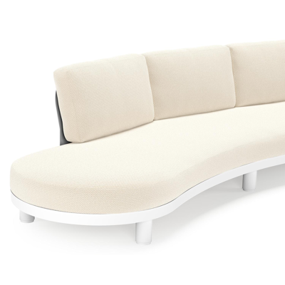Donato loungebank in wit aluminium met all weather cosytica Althea Off White kussen
