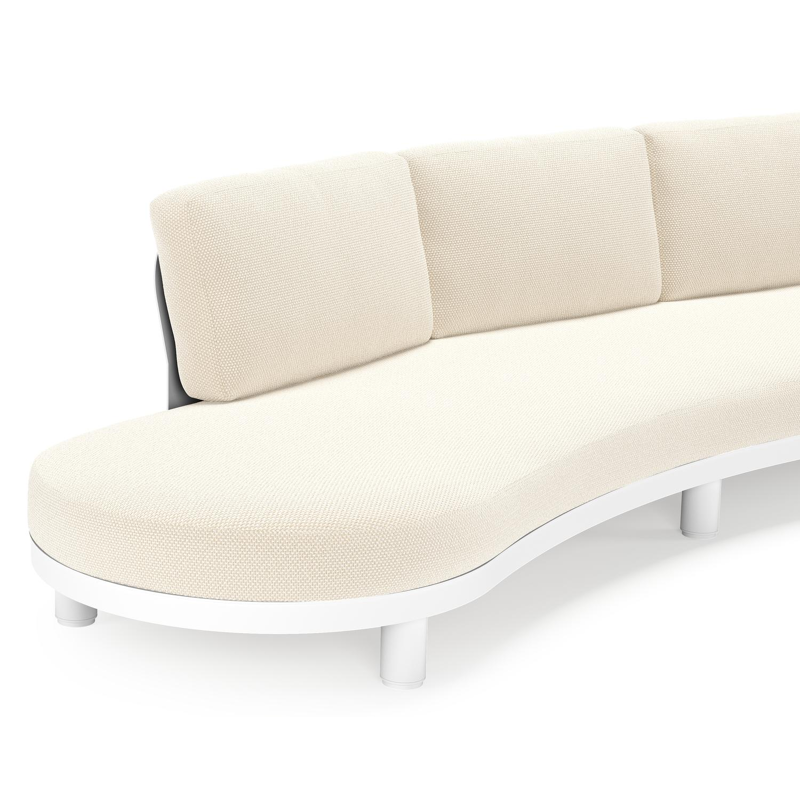 Canapé de jardin Donato en aluminium blanc et coussins en all weather cosytica Althea Off White