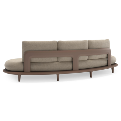 Bomero loungebank in taupe aluminium met marbella beige all weather cosytica kussen