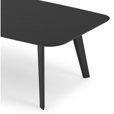 Lacrima tuintafel in zwart aluminium en volkeramiek nero black - L 255 x B 115 x H 74 cm