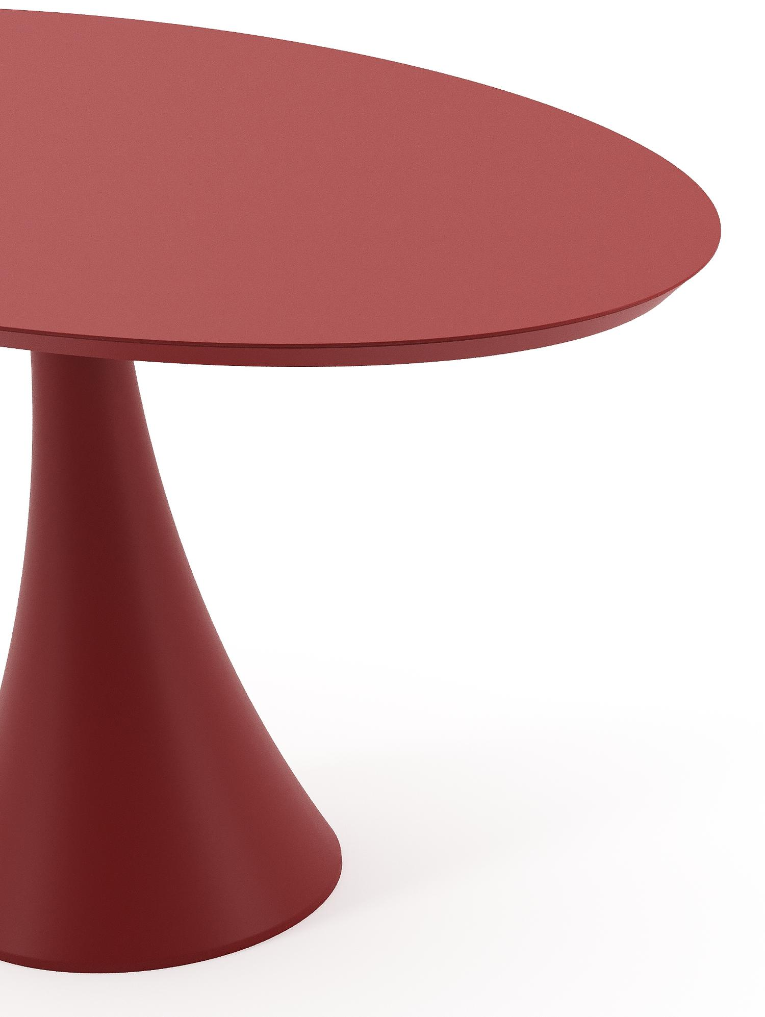 Fano tuintafel ovaal in ruby aluminium - L 140 x B 80 x H 75 cm