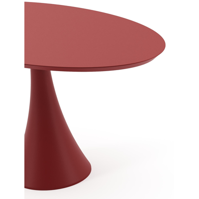Table de jardin Fano ovale en aluminium ruby - Lg. 140 x Lrg. 80 x Haut. 75 cm