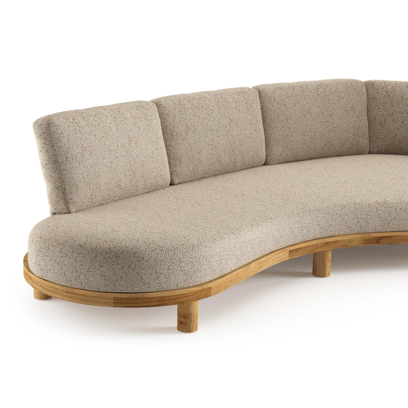 Donato loungebank in teak met bora jungle all weather cosytica kussen