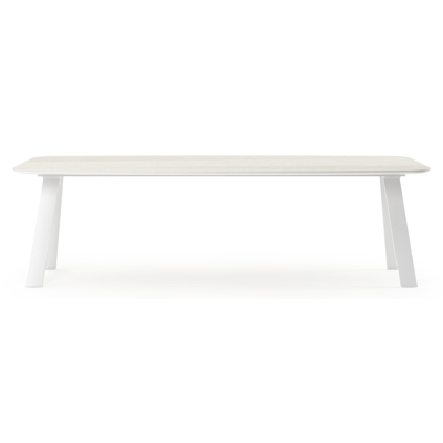 Cesano tuintafel in wit aluminium en volkeramiek shilin - L 255 x B 115 x H 75 cm