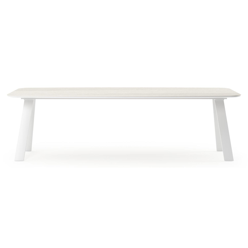 Cesano tuintafel in wit aluminium en volkeramiek shilin - L 255 x B 115 x H 75 cm