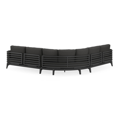 Mosa loungehoek in zwart aluminium met natte sooty all weather sunbrella® premium kussens