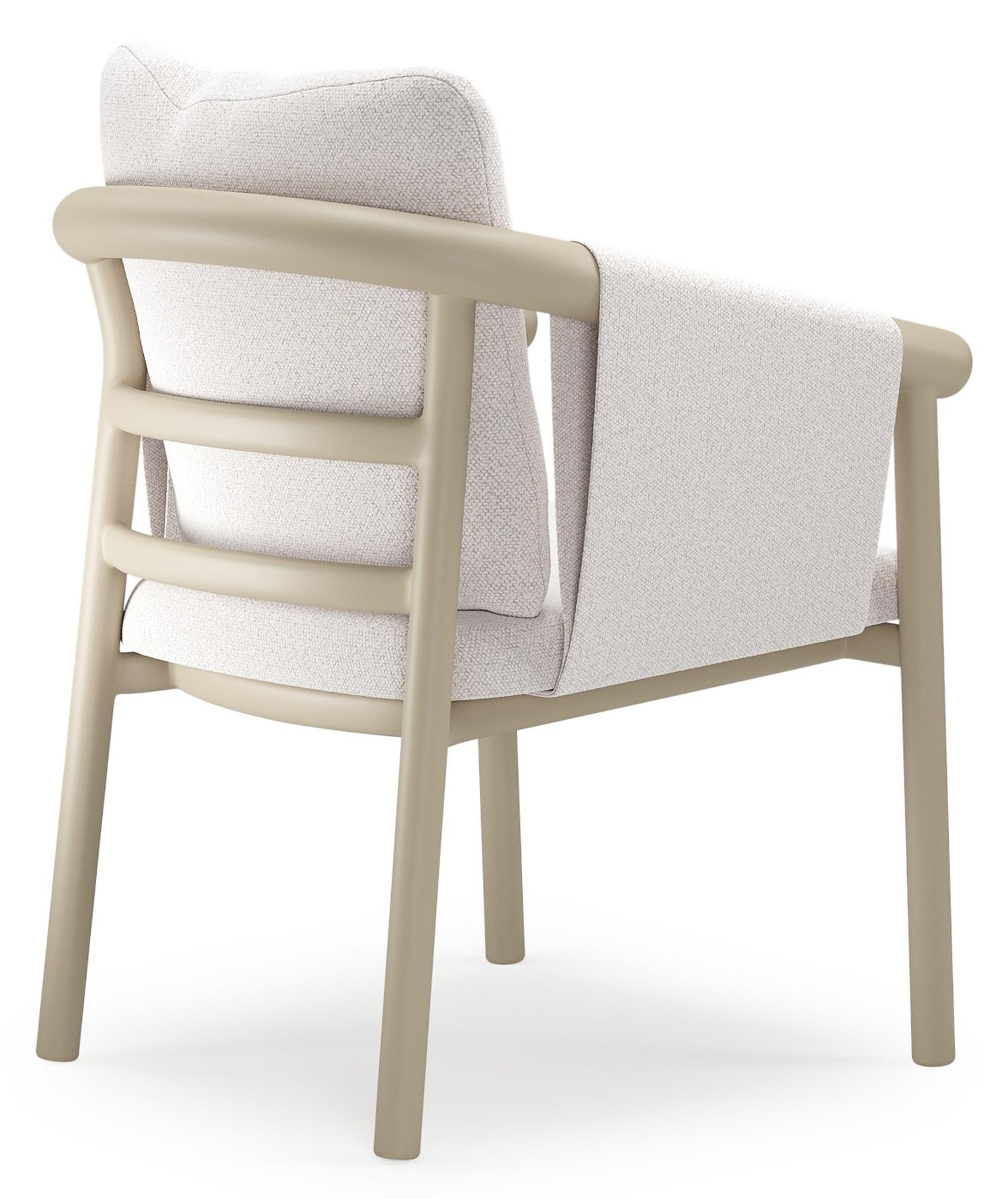 Amico stapelbare tuinstoel in beige aluminium met stoelkussen in All Weather Solica Ego Eggshell
