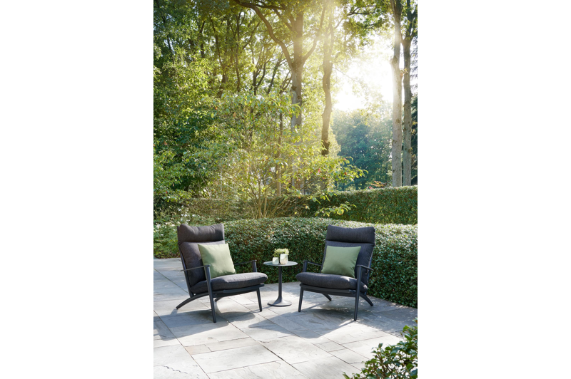 Litta bijzettafel in zwart aluminium - Dia. 43 x H 50 cm