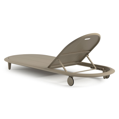 Bomero verstelbaar ligbed in beige aluminium met bora jungle all weather cosytica