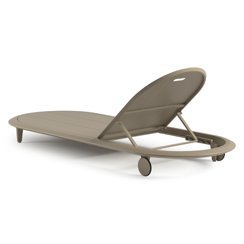 Bomero verstelbaar ligbed in beige aluminium met soul optik all weather solica