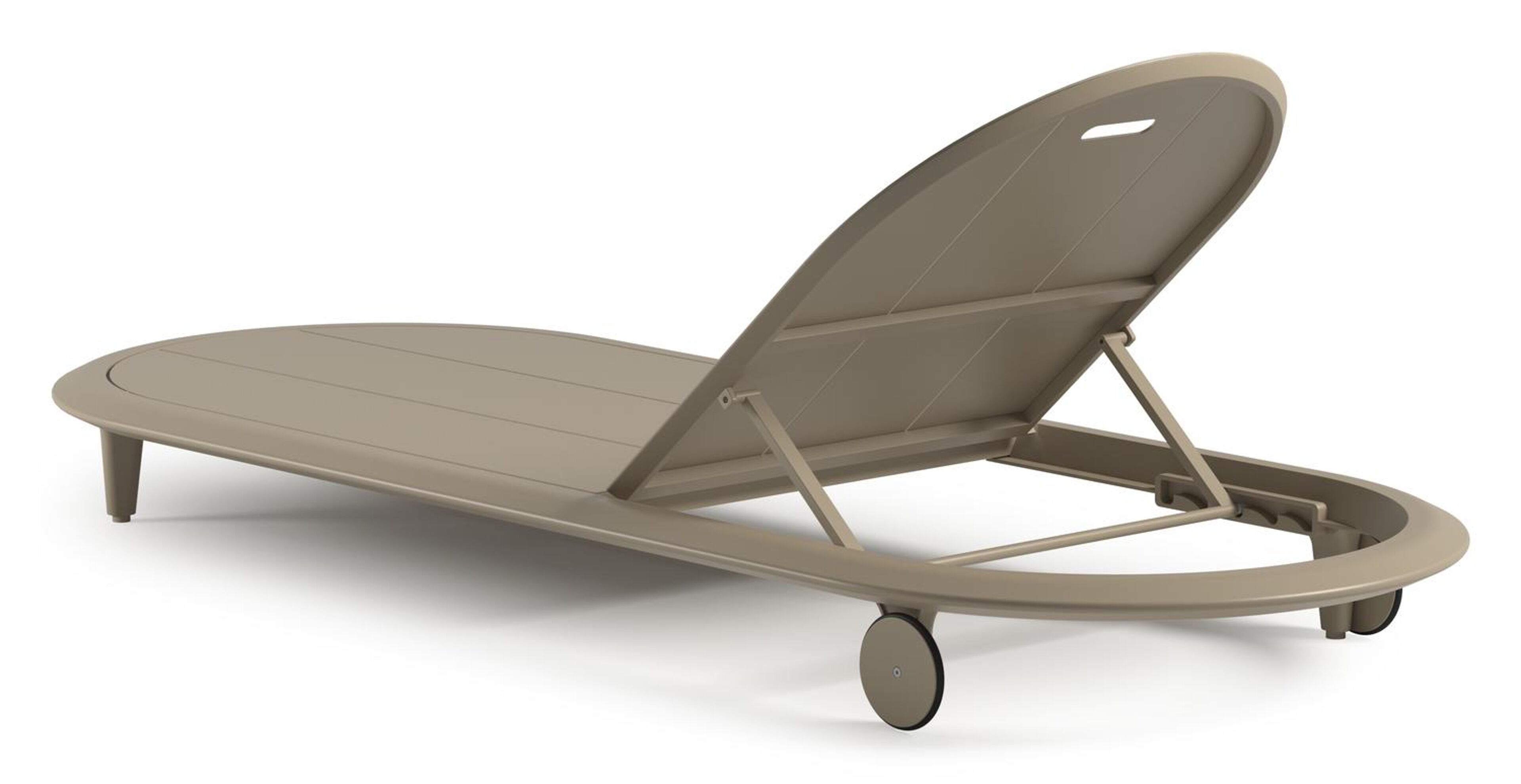 Bomero verstelbaar ligbed in beige aluminium met natte sooty all weather sunbrella® luxe