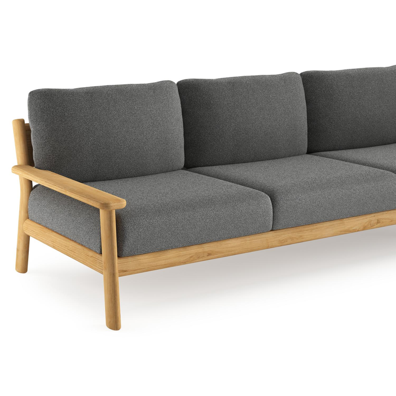 Amaro loungeset in teak met catania black all weather cosytica kussen
