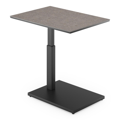 Table d'appoint Cirello Pop-up en aluminium noir et céramique pleine wulong - Lg. 70 x Lrg. 80 x Haut. 66 cm