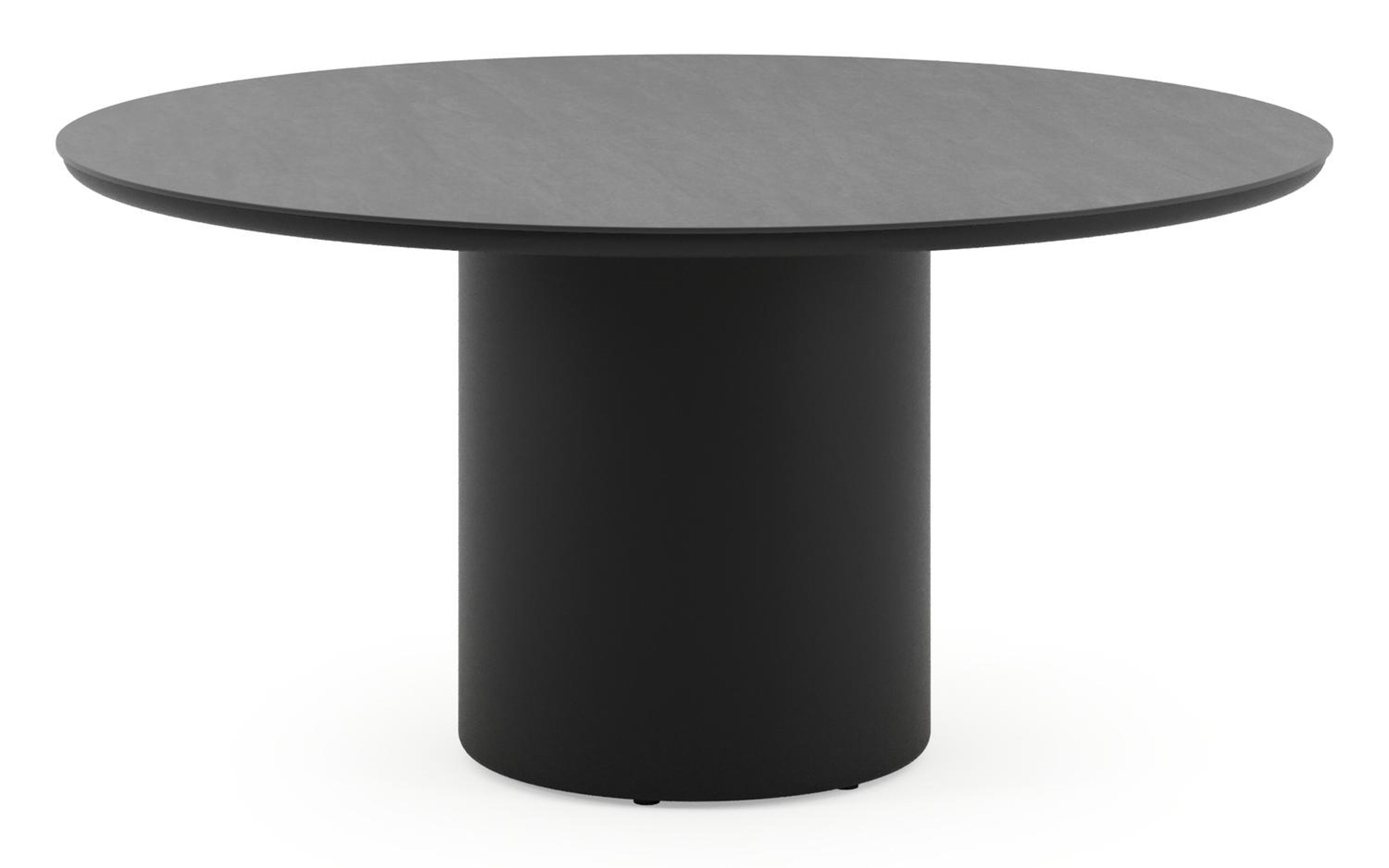 Table de jardin Amico rond en aluminium noir et céramique pleine Basalt Black - Diam. 148 x Haut. 73.5 cm