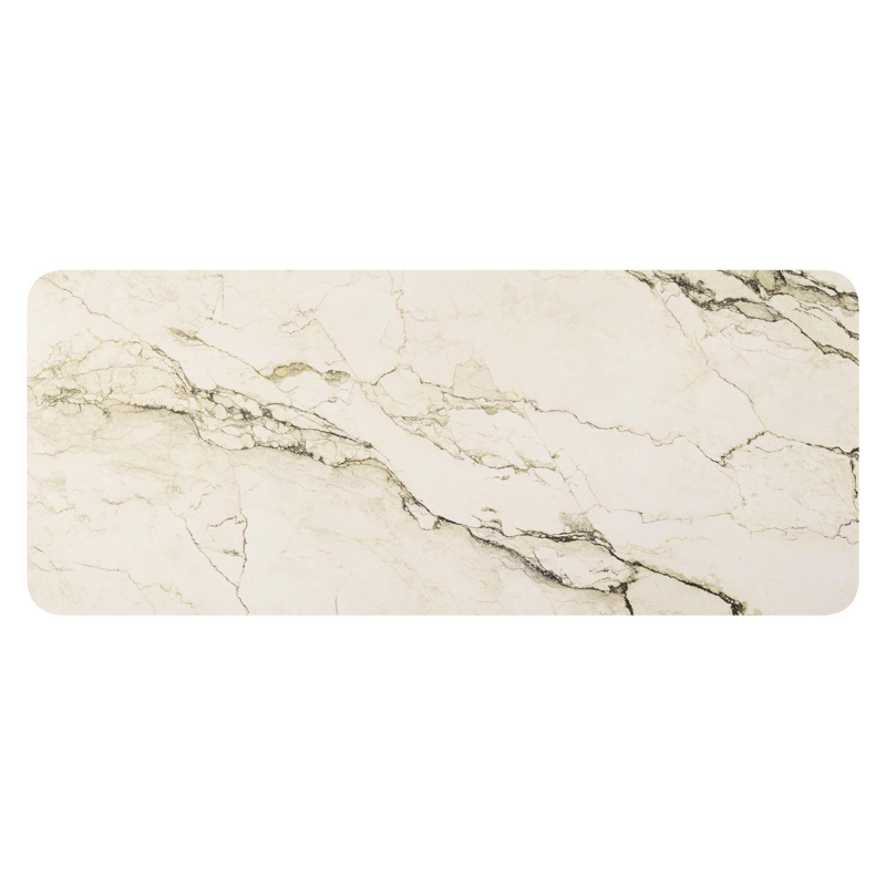 Table de jardin Orso rectangulaire arrondi en aluminium beige et céramique pleine Colorado Dunes - Lg. 240 x Lrg. 100 x Haut. 74.5 cm