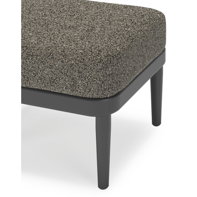 Pouf Orso en aluminium noir et coussins en all weather cosytica Marbella Tunder
